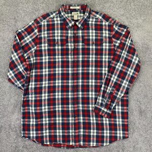 LL Bean Flannel Shirt Men's XXL Tall Traditional Fit Tartan Plaid Utility Casual